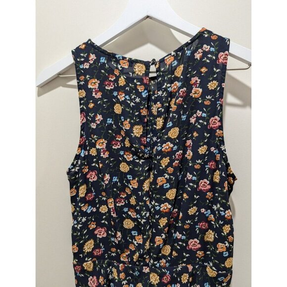 J Crew Mercantile Ruched Waist Dress In Vintage Floral Lined Navy Sz 8 J4272 - Picture 8 of 15